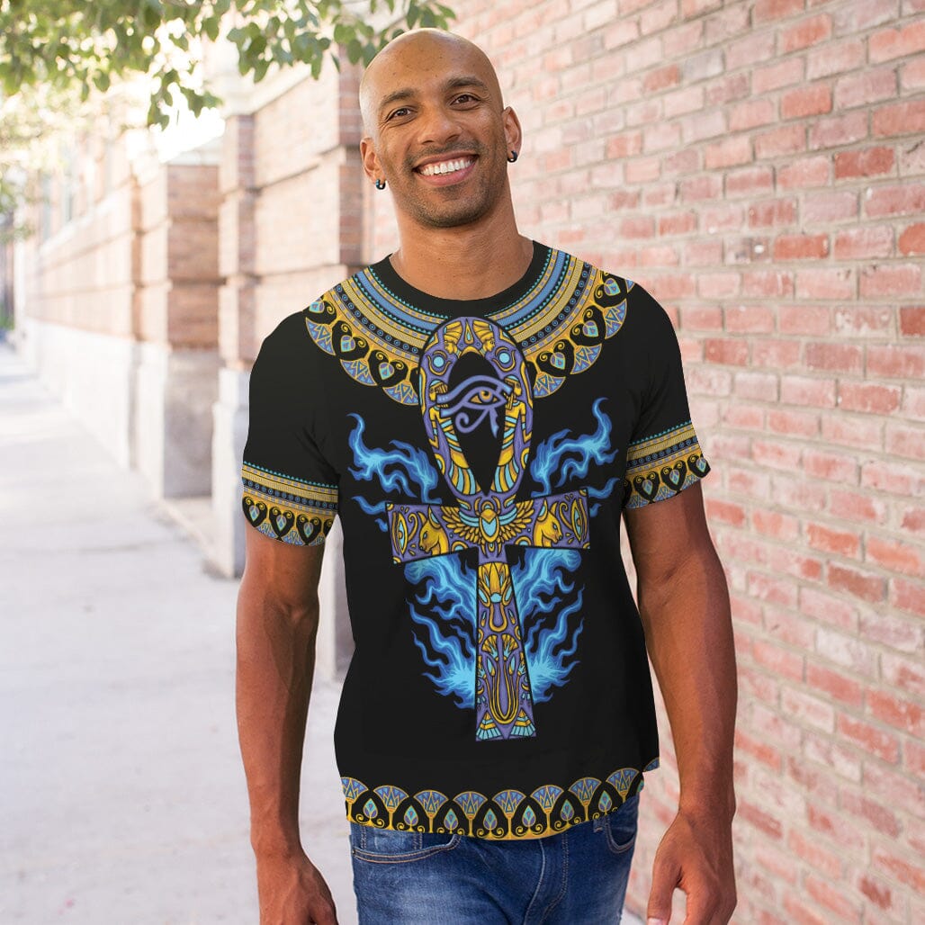 Egyptian Ankh Ft Eye Of Ra T-shirt AOP Tee Tianci 