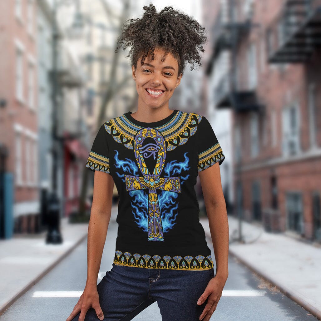 Egyptian Ankh Ft Eye Of Ra T-shirt AOP Tee Tianci 