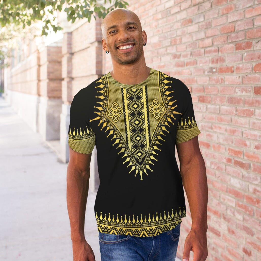Printed Gold Dashiki T-shirt AOP Tee Tianci 