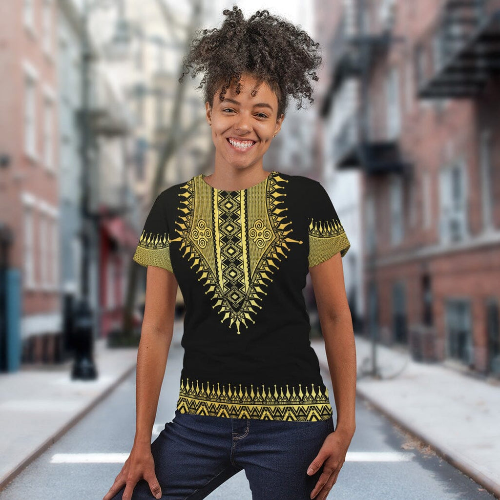 Printed Gold Dashiki T-shirt AOP Tee Tianci 