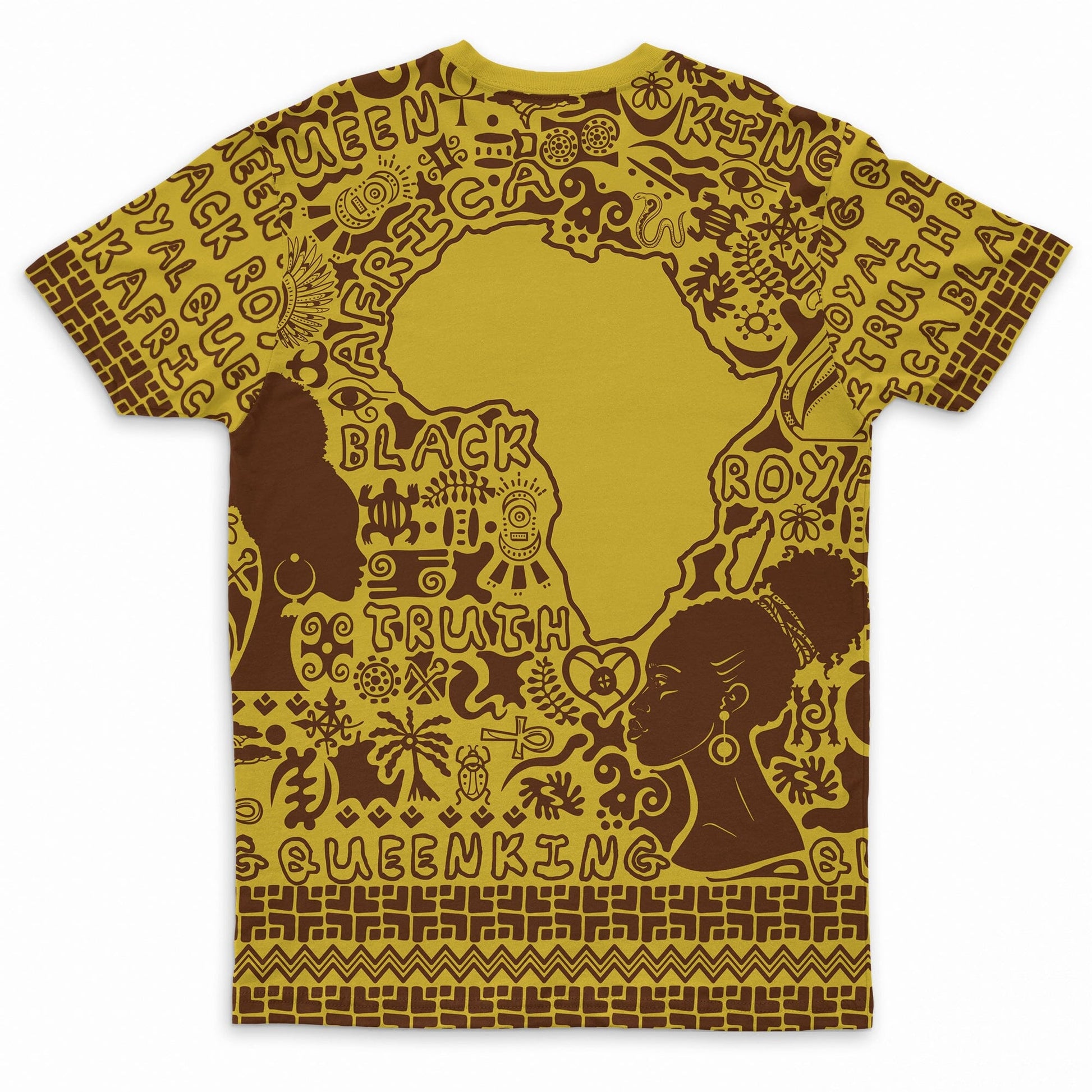 African Map Text Art T-Shirt AOP Tee Tianci 