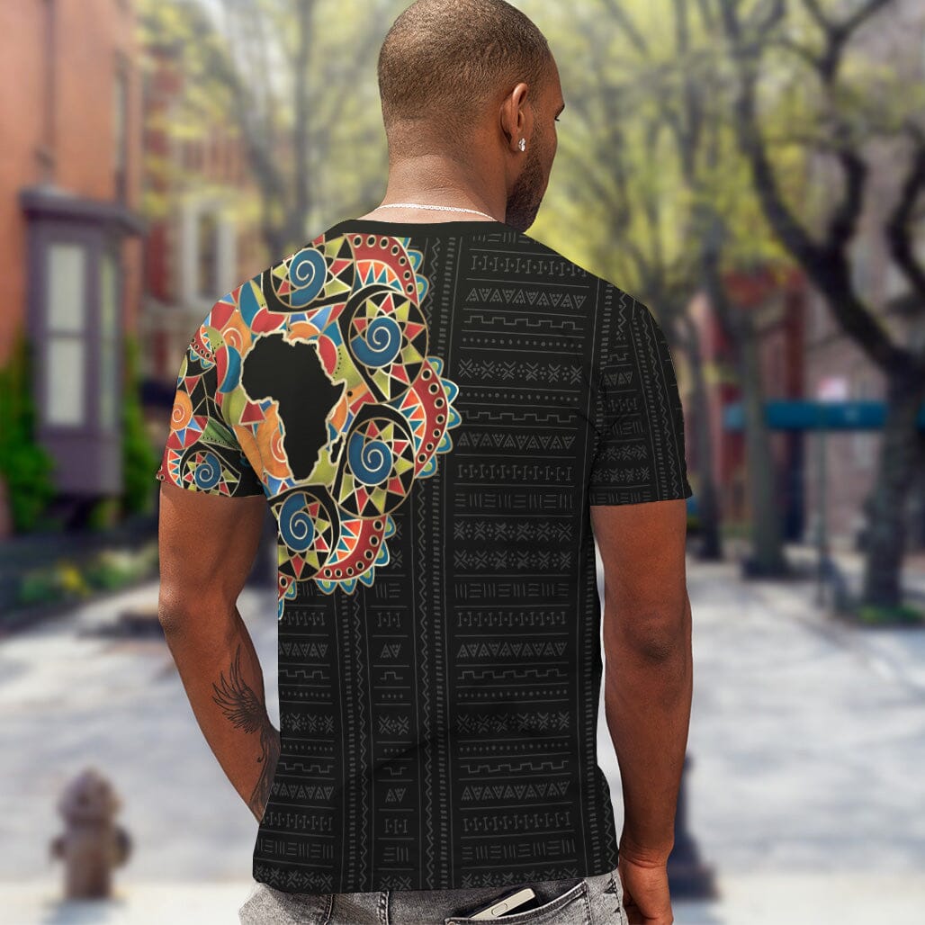 Multi-Colored Sleeve African Pattern Print T-Shirt AOP Tee Tianci 