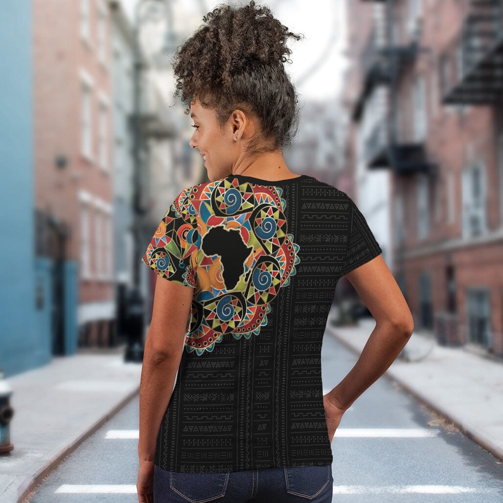 Multi-Colored Sleeve African Pattern Print T-Shirt AOP Tee Tianci 