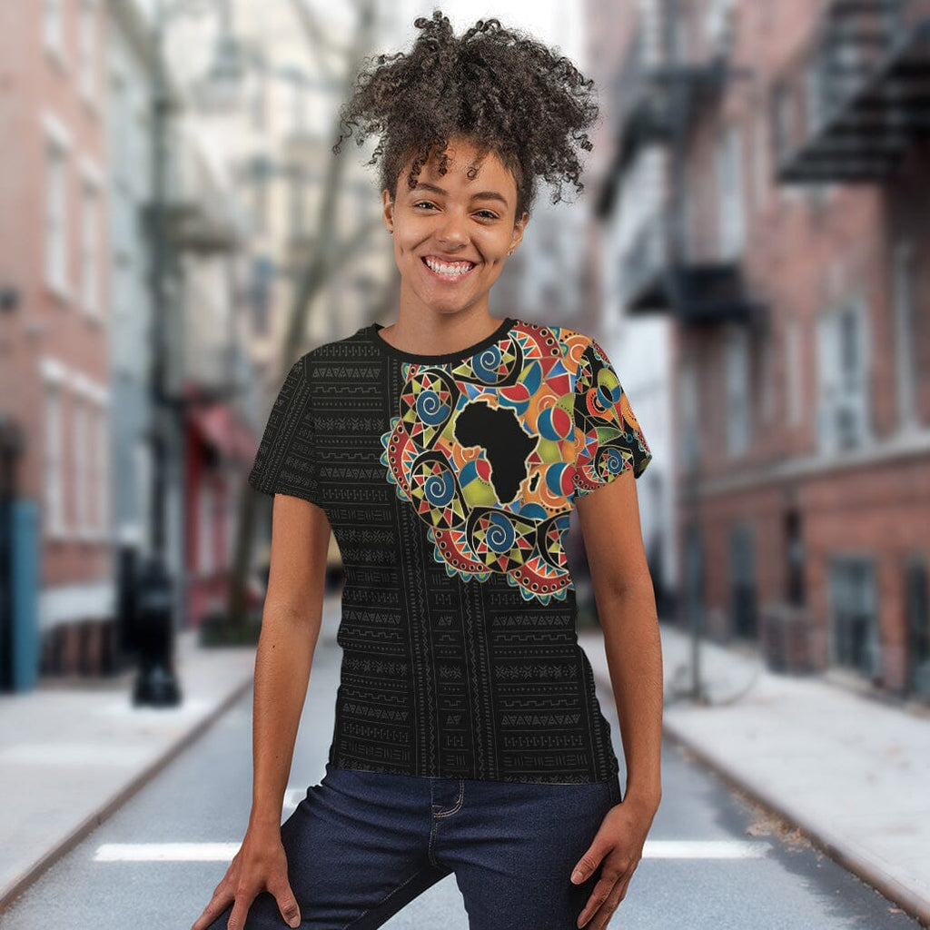 Multi-Colored Sleeve African Pattern Print T-Shirt AOP Tee Tianci 