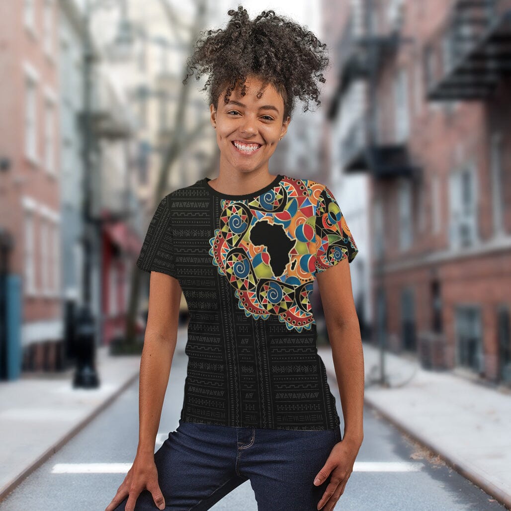 Multi-Colored Sleeve African Pattern Print T-Shirt AOP Tee Tianci 