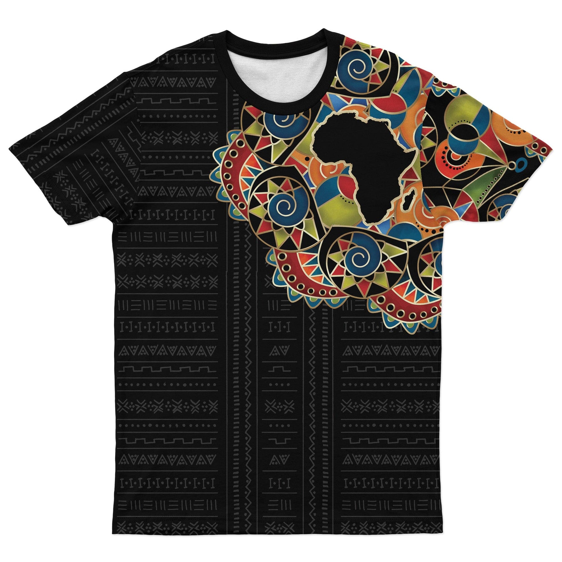 Multi-Colored Sleeve African Pattern Print T-Shirt AOP Tee Tianci 