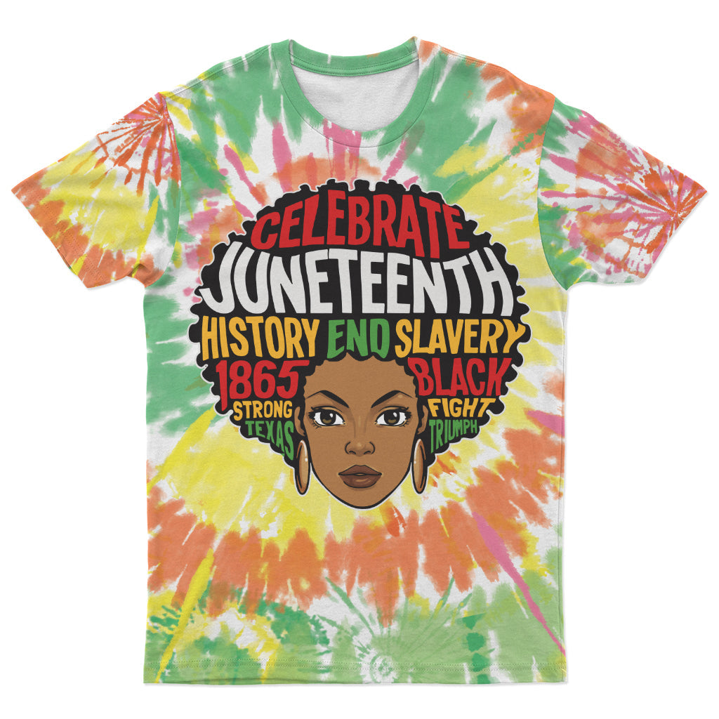 Juneteenth History 1865 Tie Dye T-shirt AOP Tee Tianci S 