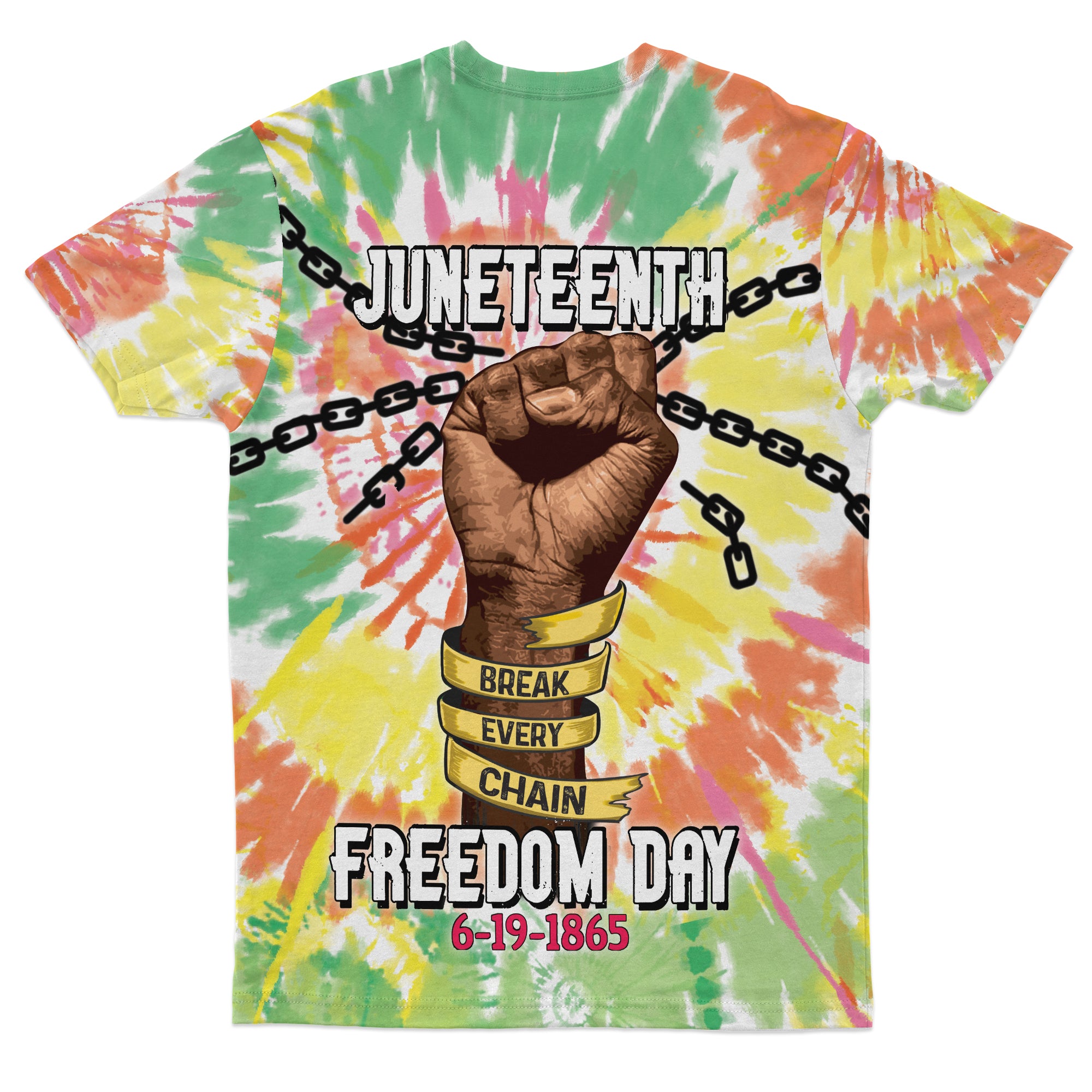Juneteenth Freedom Day Tie Dye T-shirt AOP Tee Tianci 