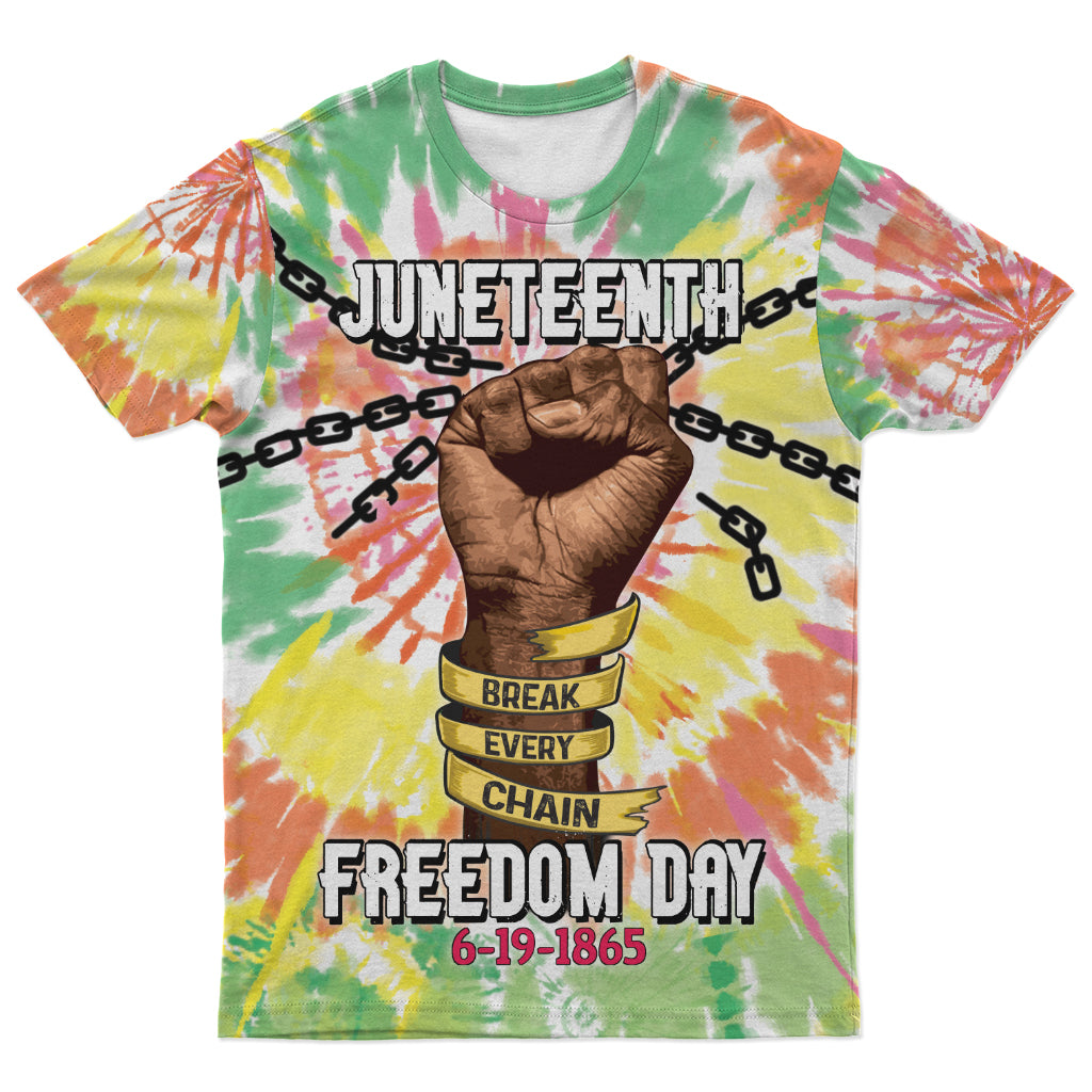Juneteenth Freedom Day Tie Dye T-shirt AOP Tee Tianci S 