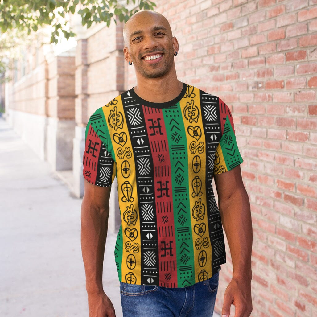 African Symbols In Pan African Colors T-Shirt AOP Tee Tianci 