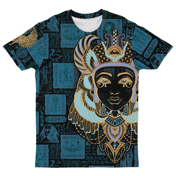 Neon Egyptian Queen Pattern T-Shirt AOP Tee Tianci 