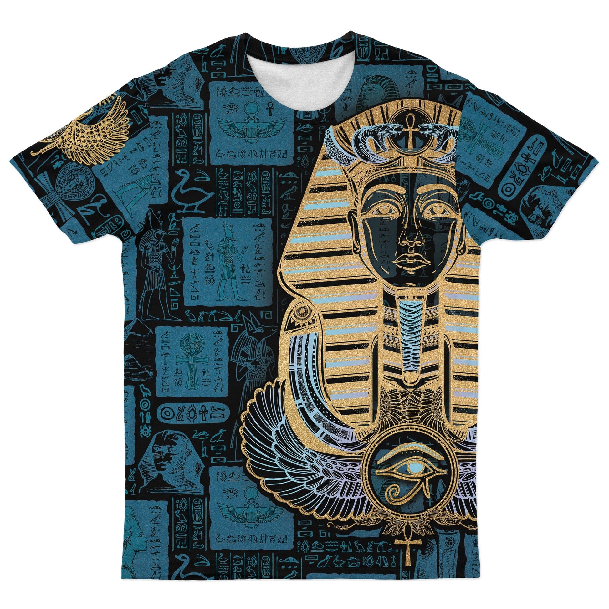 Neon Egyptian King Pattern T-Shirt AOP Tee Tianci 