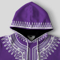 White & Purple Dashiki Pattern All-over Hoodie Hoodie Tianci 