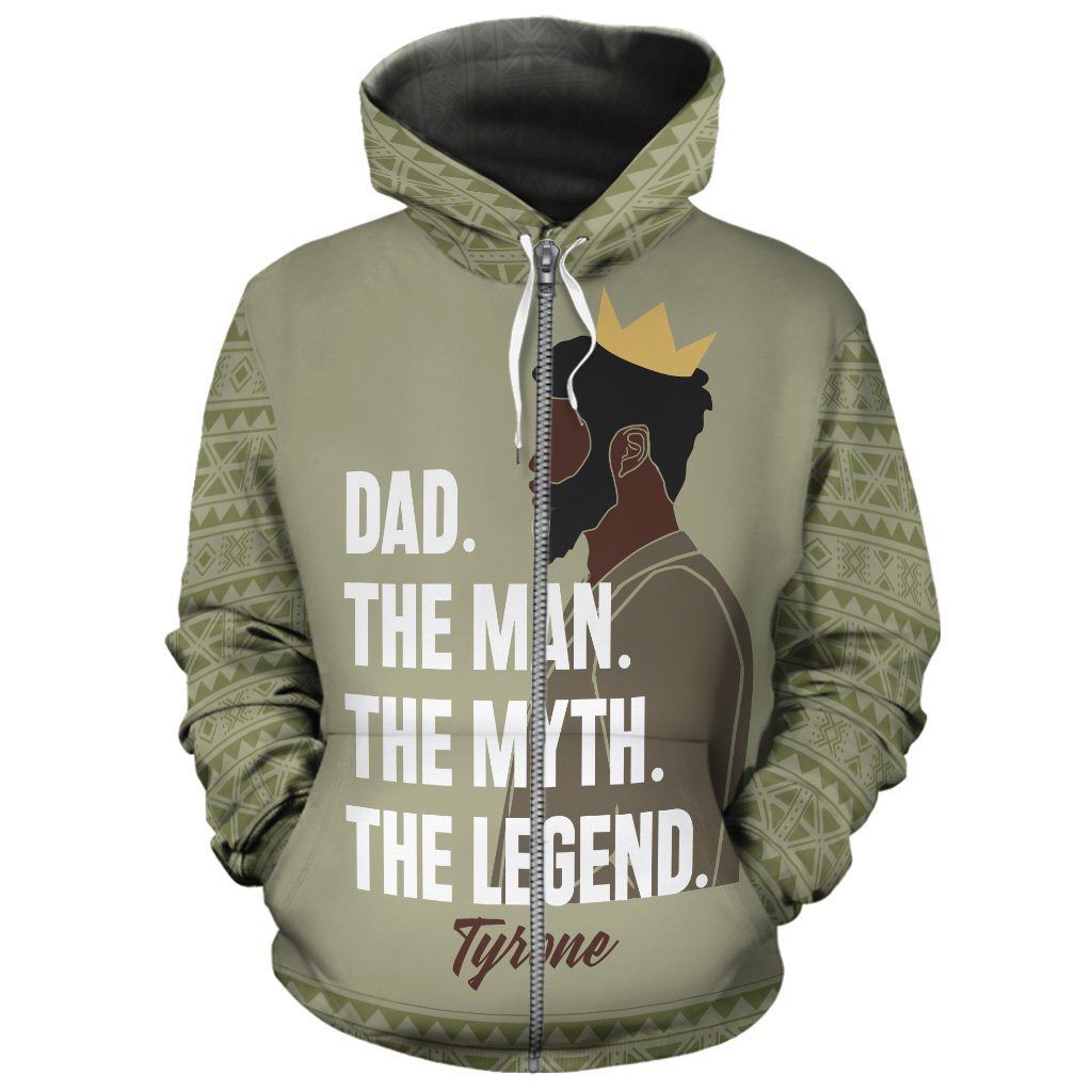 Personalized Black Dad All-over Hoodie Hoodie Tianci Zip S 