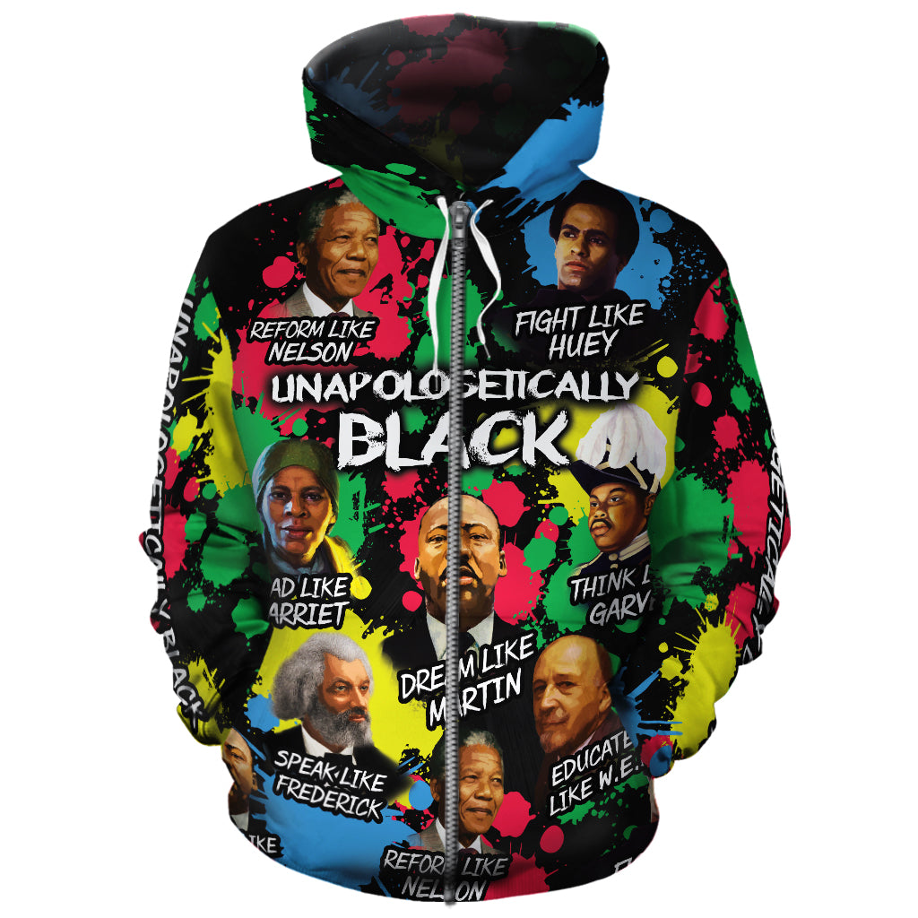 Unapologetically Black All-over Hoodie Hoodie Tianci Zip S 