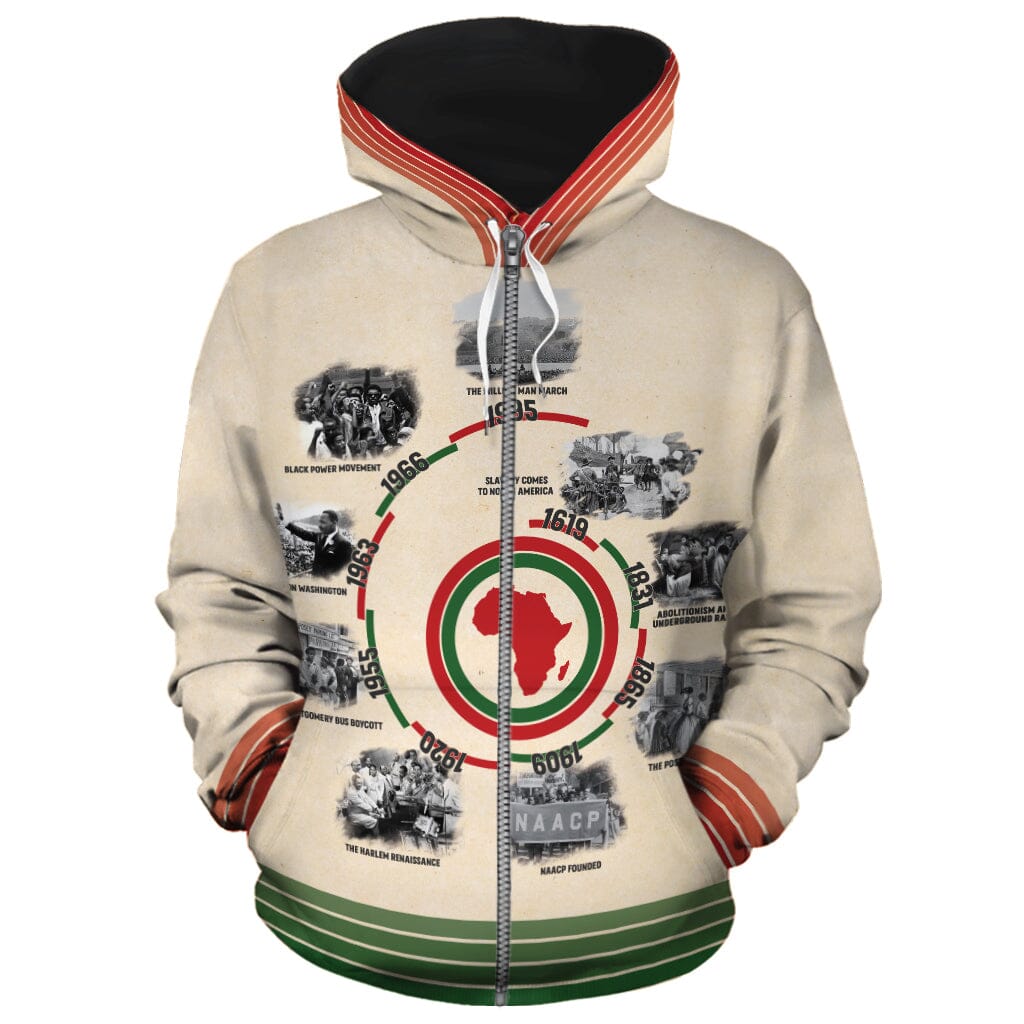 Black History Timeline All-over Hoodie Hoodie Tianci Zip S 
