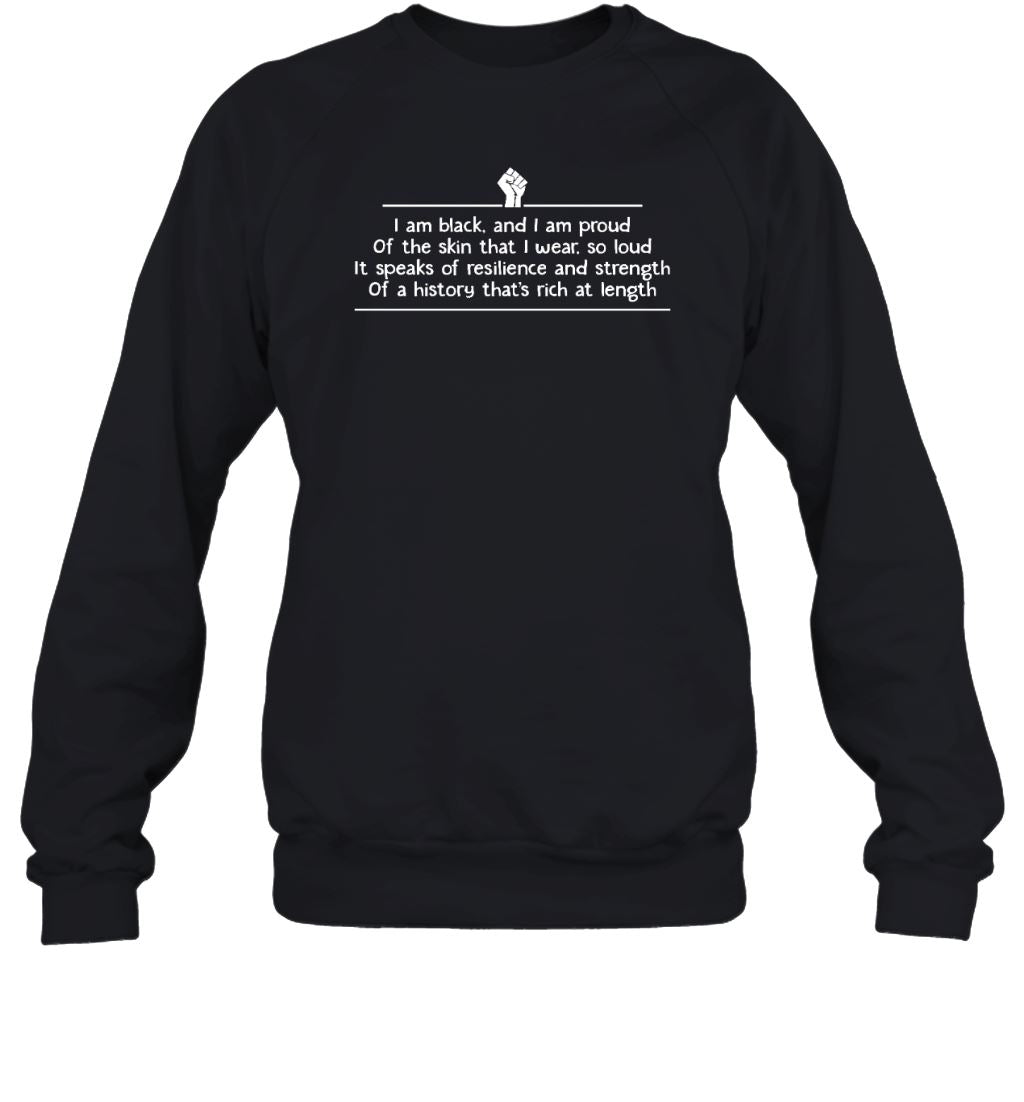Black History Is Rich At Length T-Shirt Apparel Gearment Crewneck Sweatshirt Black S