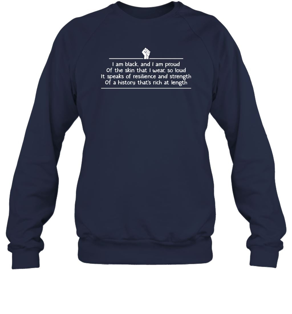 Black History Is Rich At Length T-Shirt Apparel Gearment Crewneck Sweatshirt Navy S