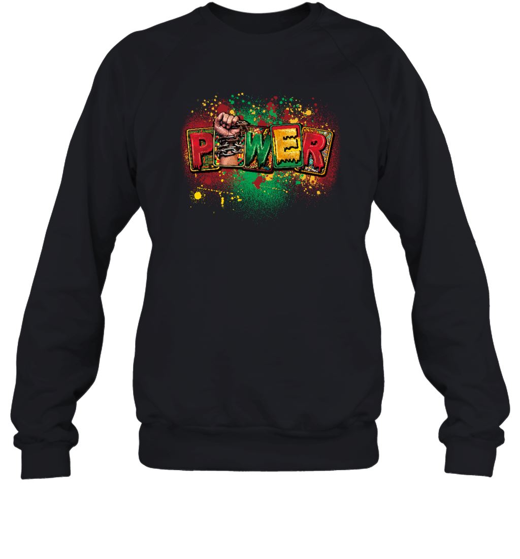 Power Of Juneteenth T-shirt Apparel Melaninful Crewneck Sweatshirt Black S