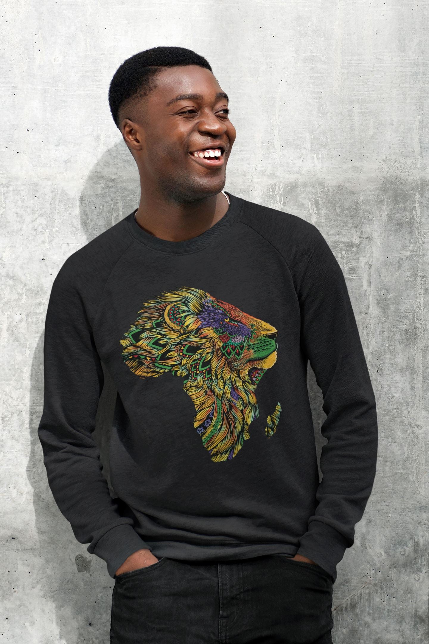 Lion African Pattern Sweatshirt Apparel Gearment 