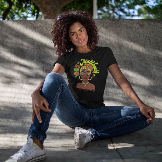 Afro Woman With Juneteenth Vibes T-shirt Apparel Gearment 
