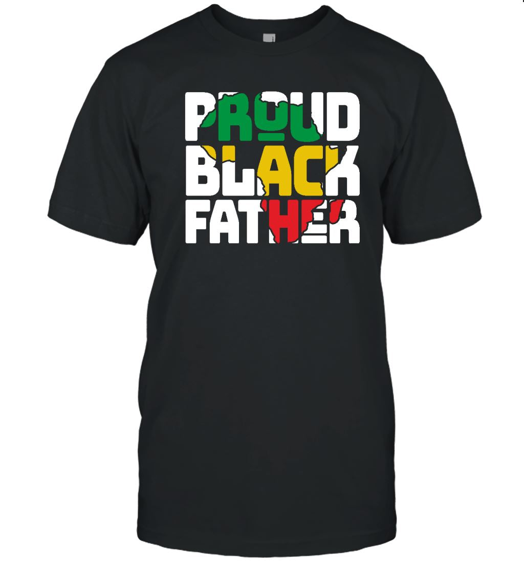 Proud Black Father T-shirt Apparel Gearment Unisex Tee Black S