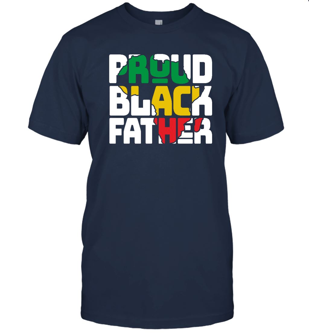 Proud Black Father T-shirt Apparel Gearment Unisex Tee Navy S