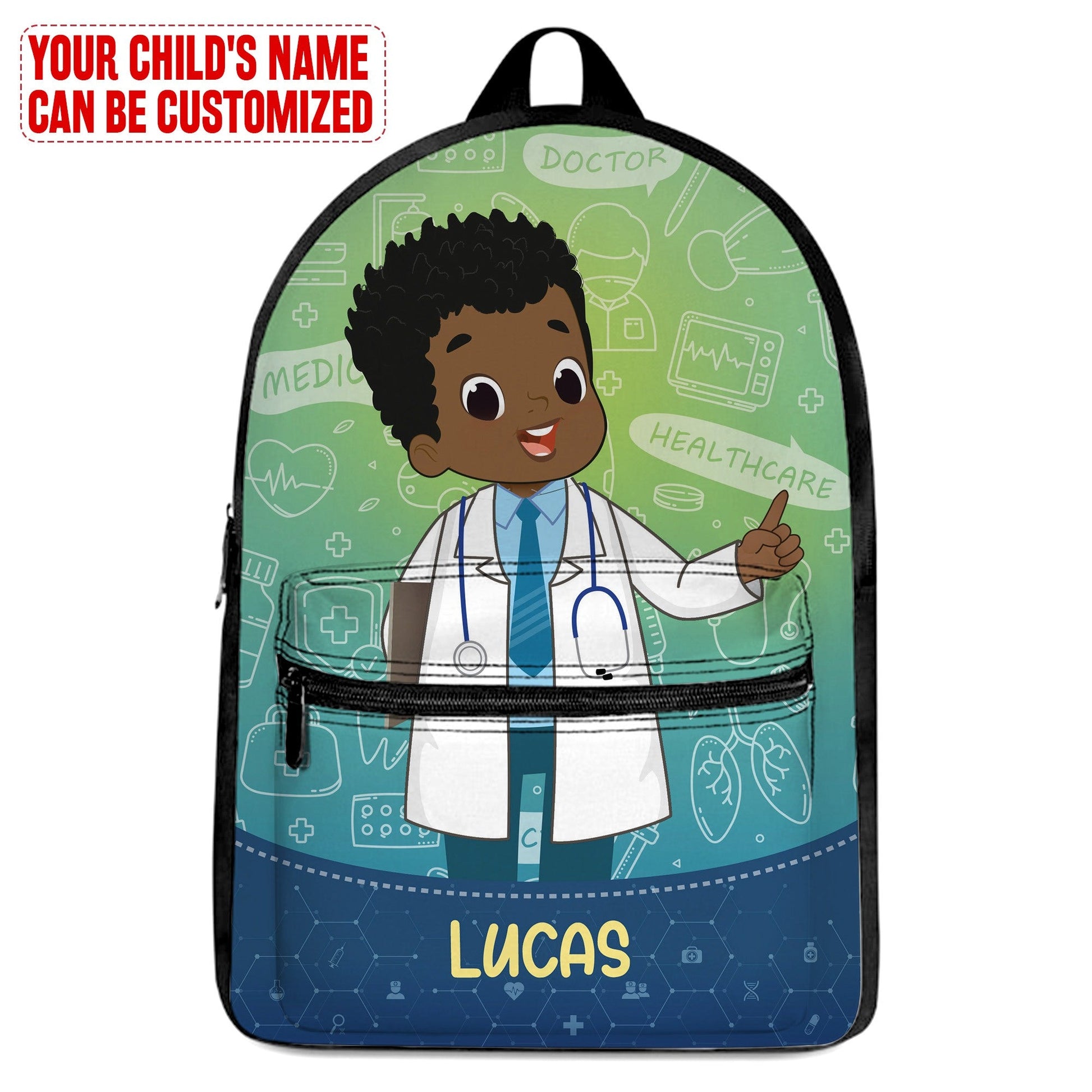 Personalized Little Afro Doctor Kid Backpack Kid Backpack Tianci 