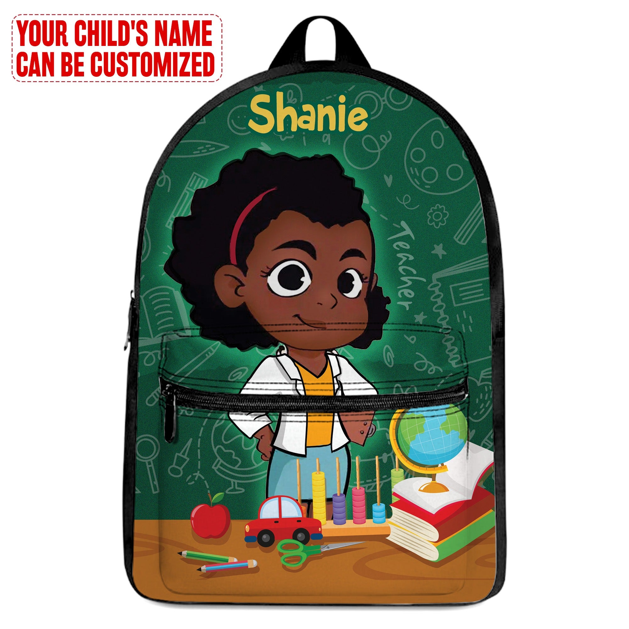 Personalized Little Afro Teacher Kid Backpack Kid Backpack Tianci 