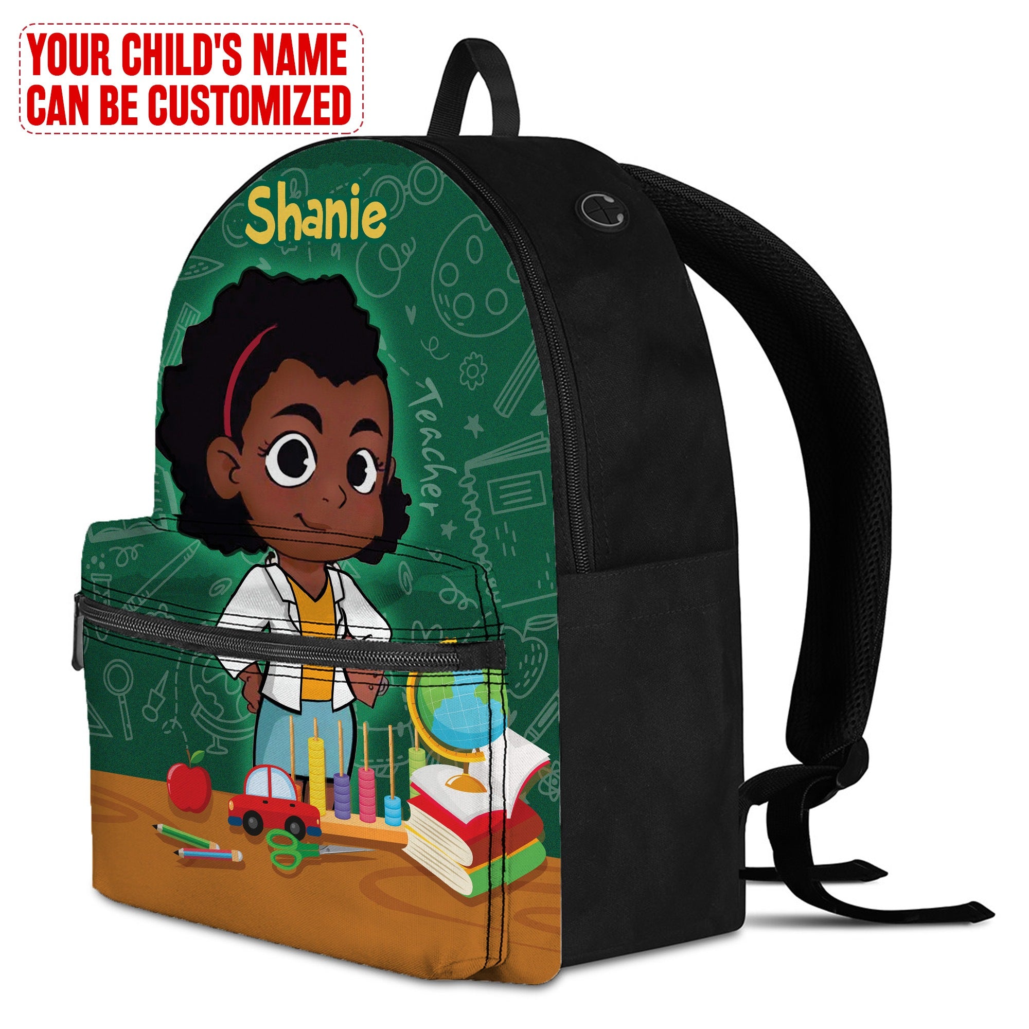 Personalized Little Afro Teacher Kid Backpack Kid Backpack Tianci 