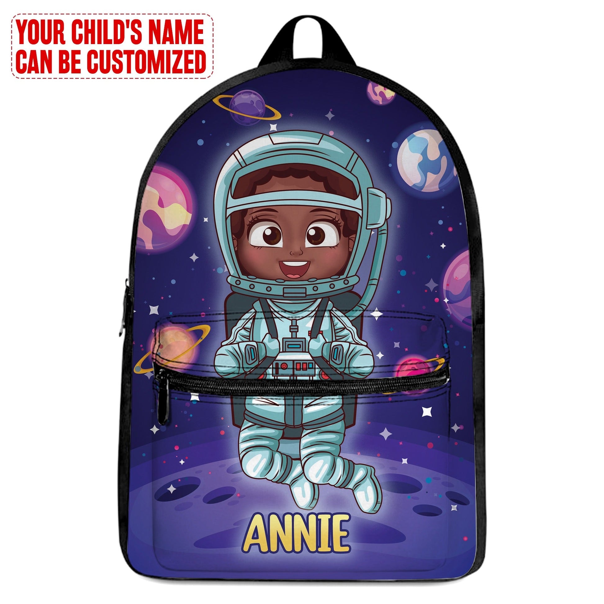 Personalized Little Afro Astronaut Kid Backpack Kid Backpack Tianci 