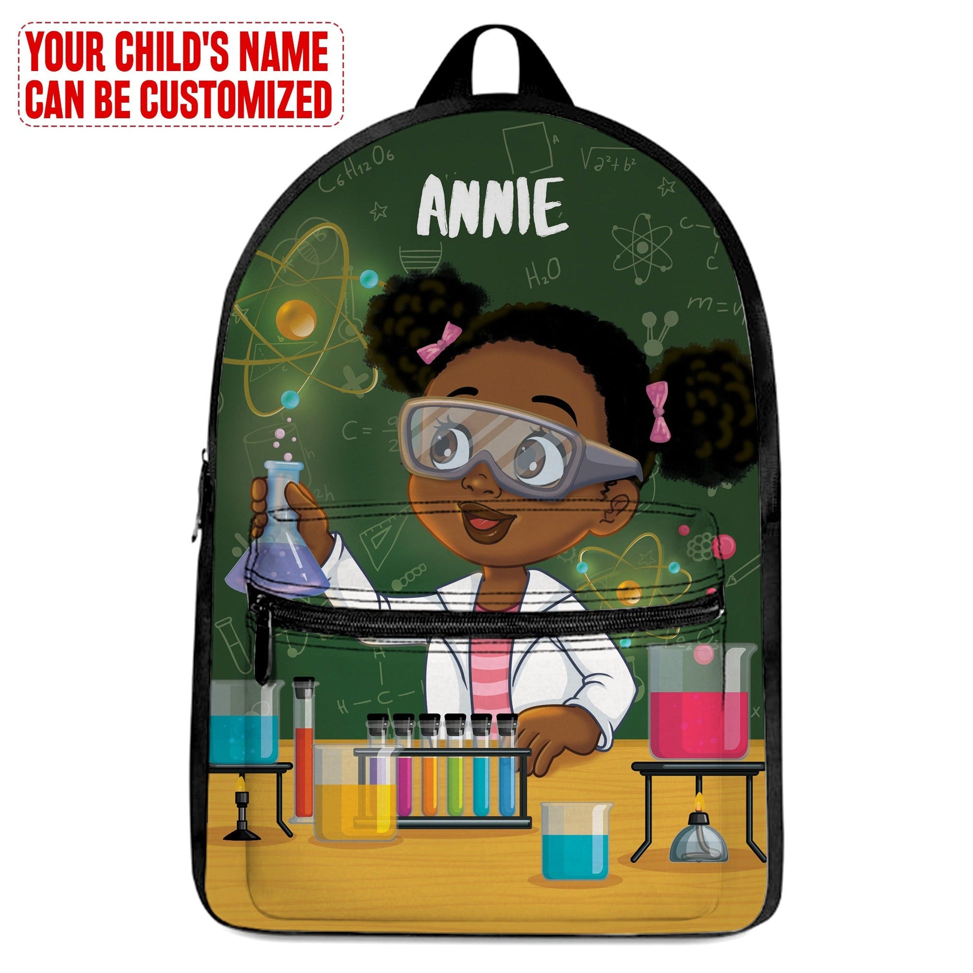 Personalized Little Cute Afro Scientist Kid Backpack Kid Backpack Tianci Girl One Size 