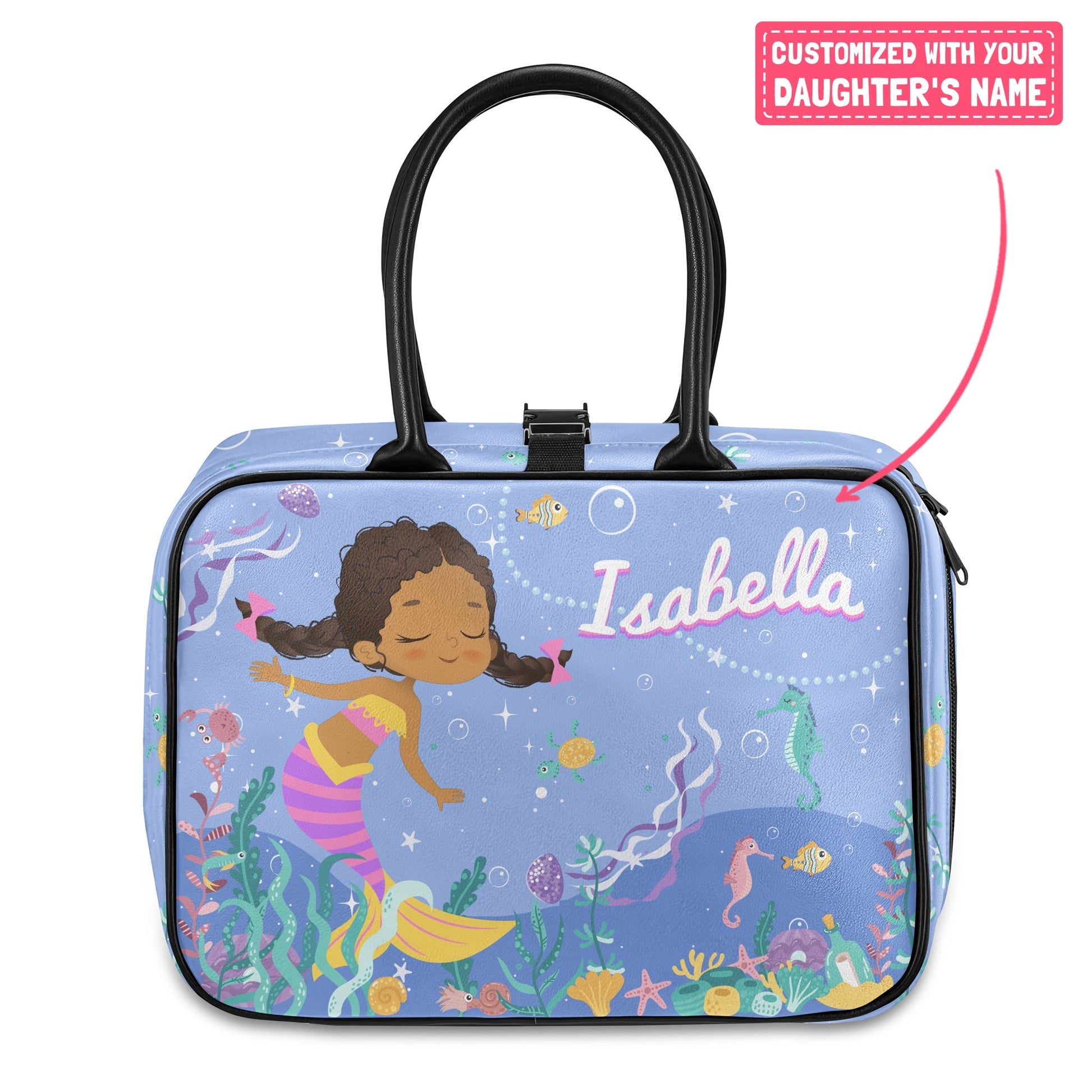 Personalized Cute Mermaid Leather Lunch Bag For Kids (Without Containers) Kid Lunch bag Tianci 