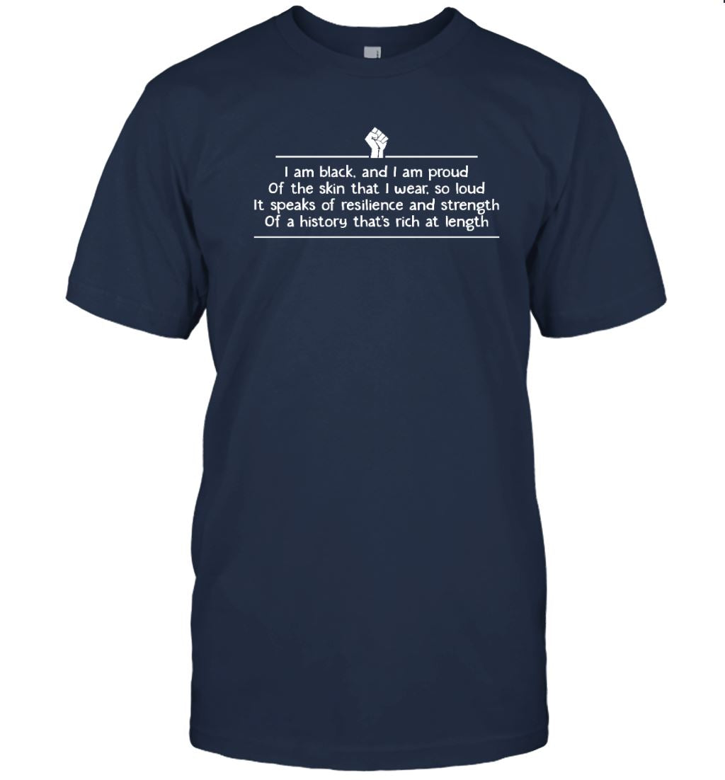 Black History Is Rich At Length T-Shirt Apparel Gearment Unisex Tee Navy S