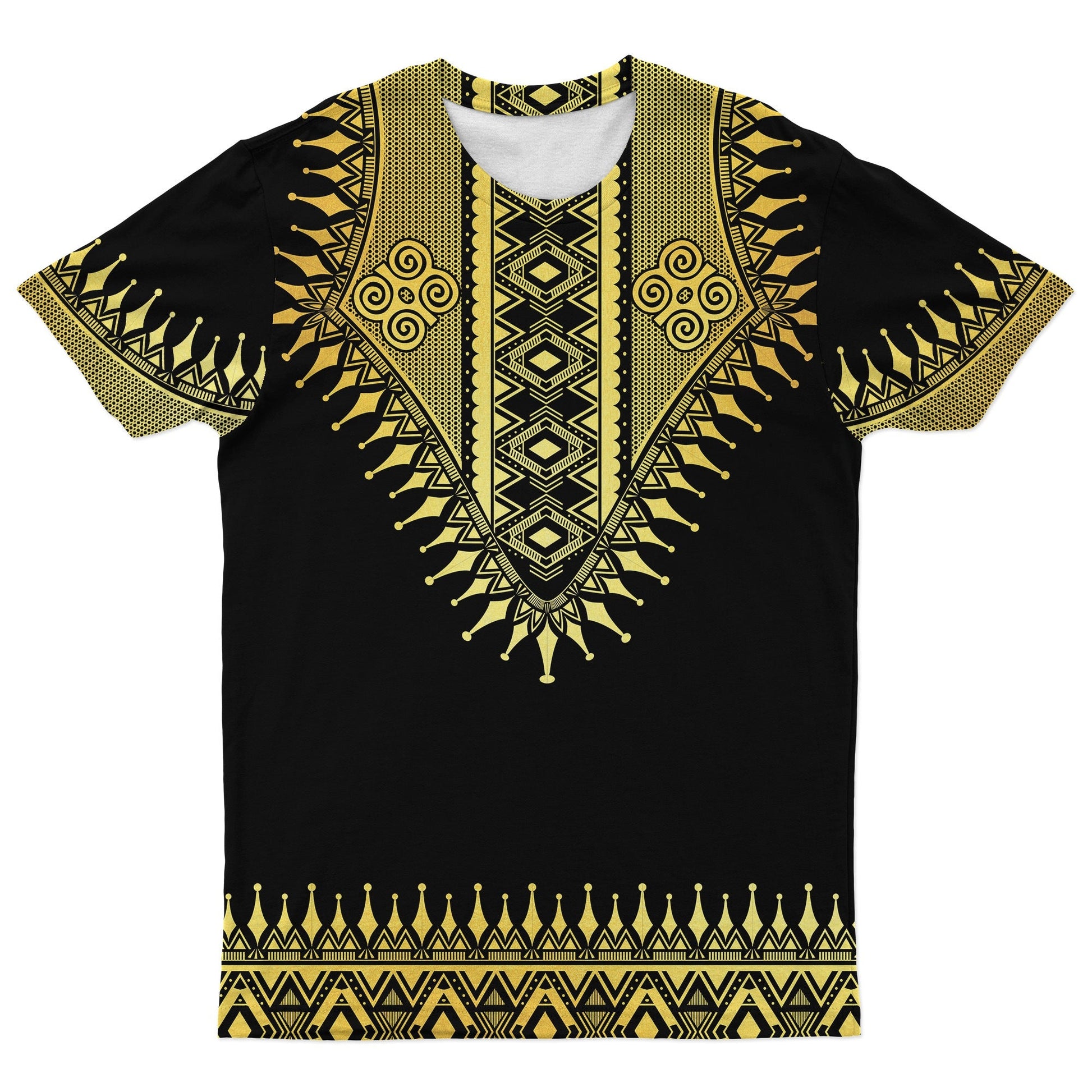 Printed Gold Dashiki T-shirt AOP Tee Tianci S 