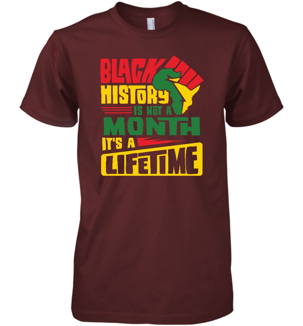 Black History Is Not A Month It's A Lifetime T-shirt Apparel Gearment Premium T-Shirt Maroon XS