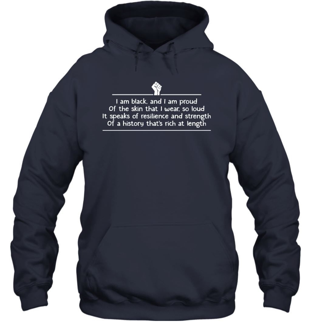Black History Is Rich At Length T-Shirt Apparel Gearment Unisex Hoodie Navy S
