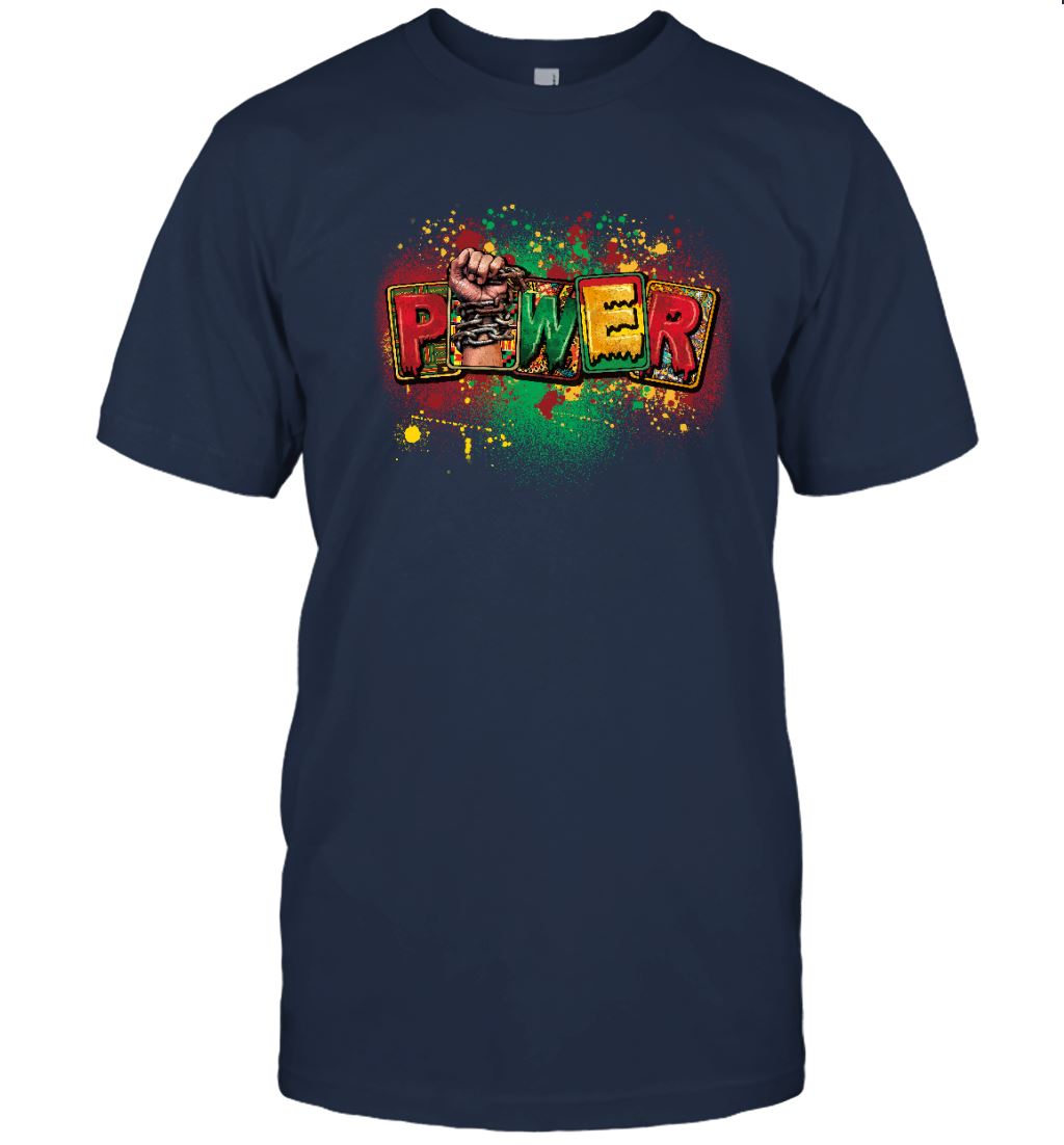 Power Of Juneteenth T-shirt Apparel Melaninful Unisex Tee Navy S